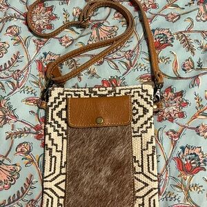 Myra Bag Brown and Tan Crossbody Bag